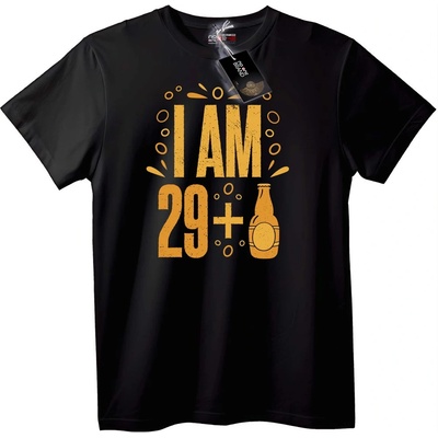 NOONEBRAND Тениска Аз съм 29 + Бира - 2XL, Black