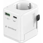 Gembird Universal travel adapter with grounding 20W white