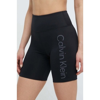 Calvin Klein Tréninkové šortky Performance s potiskem high waist 00GWS4L730 černá