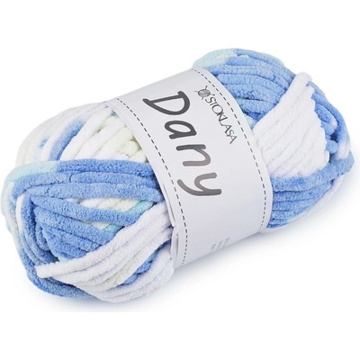 Pletací žinylková příze Dany 100 g - 3 modrá jemná mint