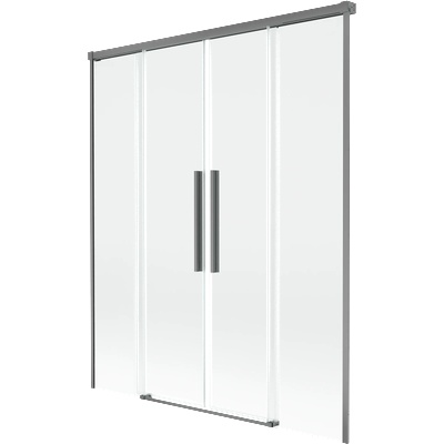 Mexen Rox параван за вана, разтегателен, с 2 крила, 140 x 150 см, прозрачен, gun metal - 8C9-140-002-95-00 (8C9-140-002-95-00)