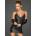 Noir Handmade F208 Powerwetlook Minidress with Decorative Embroidery L