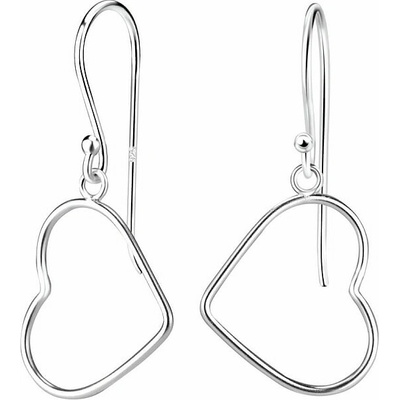 Nefertitis 11216 Stříbrné visací náušnice SILVER HEART 26 mm NF59506 26 mm, 0,93 g