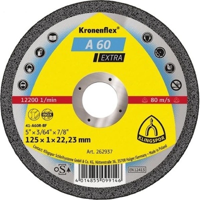 Řezný kotouč 125 x 1 mm A60 EXTRA KLINGSPOR