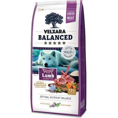 Velxara Balanced FM Dog Adult Monoprotein Lamb & Rice 12 kg