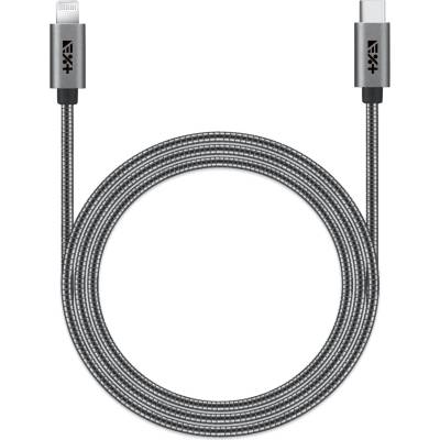 Метален кабел usb-c към lightning 1.2 m от next one - space gray (k-lght-usbc-met-sg)