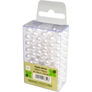 Perly dekorační bílé d8mm 144ks