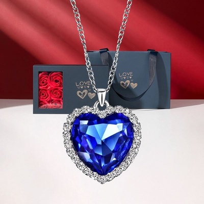 Éternelle Náhrdelník Swarovski elements DK-015/45+5 Modrá