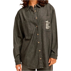 Billabong Дамска риза с копчета Billabong Women's Down The Coast Shirt - Black Rinse (133-1559-0113)