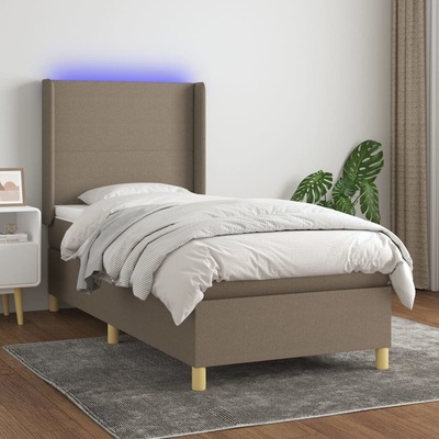 vidaXL 3138679 Boxspring postel s matrací a LED textil taupe
