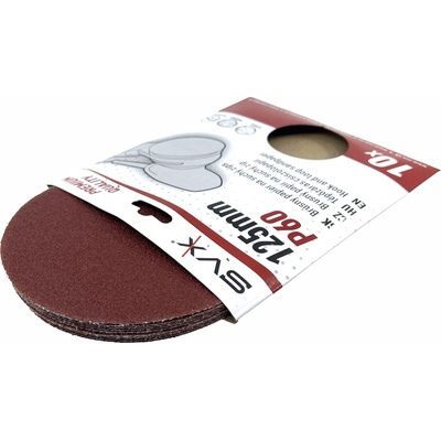 SVX Brúsny papier na suchý zips kruh 125mm P60 10 ks