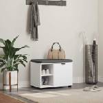 vidaXL Пейка за коридор Бял 60 x 38 x 46 см Композитно дърво и текстил (891496)