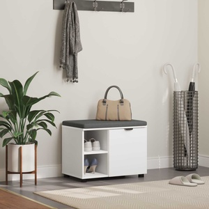 vidaXL Пейка за коридор Бял 60 x 38 x 46 см Композитно дърво и текстил (891496)