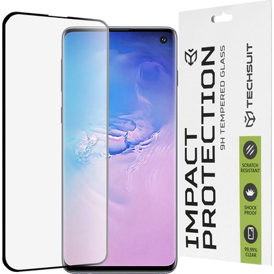 Techsuit Протектор за Samsung Galaxy S10 - 111D Full Cover / Full Glue Glass / 3D Curved Screen - Черен