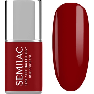 Semilac One Step 3in1 Glossy гел лак за нокти цвят 575 Dark Red 7ml