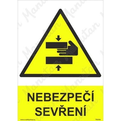 Manutan Nebezpečí sevření, plast 148 x 210 x 0,5 mm A5