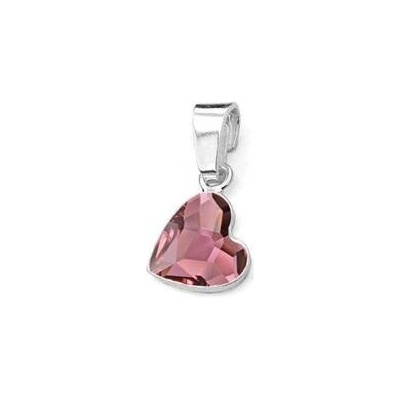 Nubis Stříbrný přívěšek se srdcem Crystals from Swarovski Antique Pink NB 0205 AP