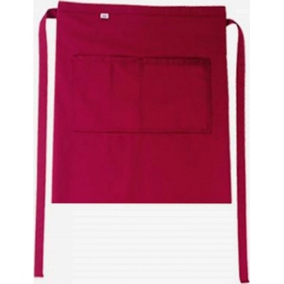 CG Workwear Gastro zástěra Roma s kapsami odolná proti pomačkání třešňová CGW1262