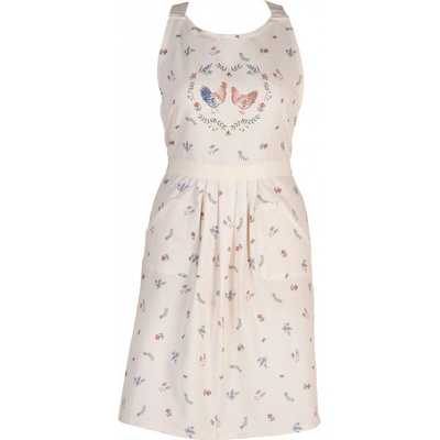 Clayre & Eef Balvněná kuchyňská zástěra Chicken and Rooster 70x85 cm