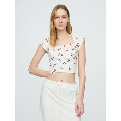 Crop top от лен GAP GAP | Byal | ЖЕНИ | XS