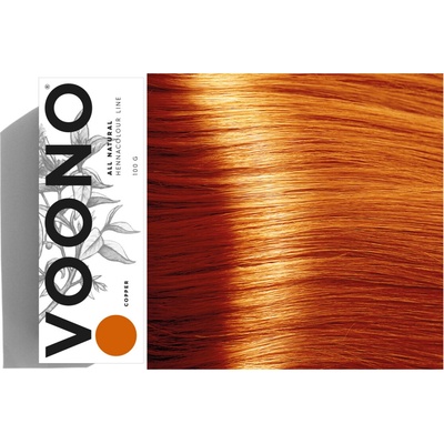 Voono Henna Copper - rostlinná barva na vlasy pro výrazný ohnivý odstín se zrzavými odlesky 100 g