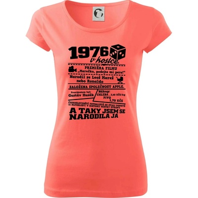1976 v kostce Dámské triko Pure Korálová – Zbozi.Blesk.cz