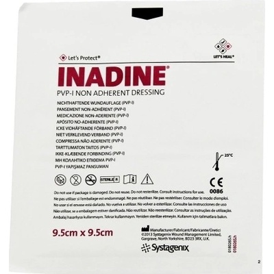 INADINE Povidone Iodine neadhezívne krytie 9,5x9,5 cm 1x1 ks