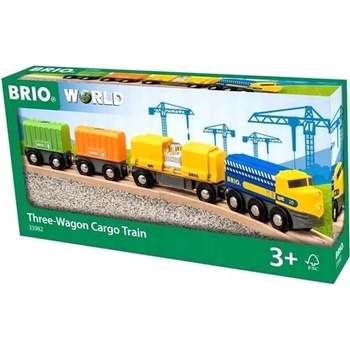 Brio 33982 Nákladný vlak s troma vozňami