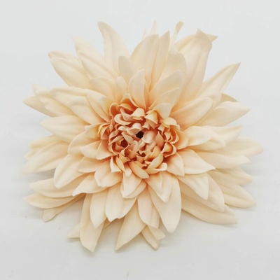Umělá hlava jiřiny (dahlia) meruňková – ø 10 cm (balení 12 ks)