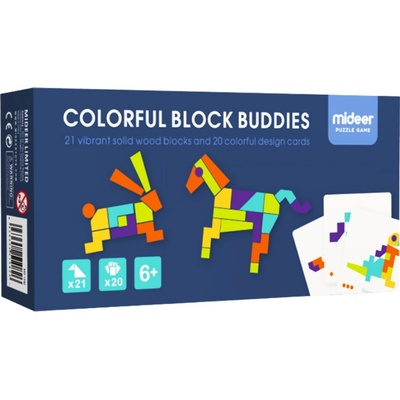 Mideer barevné tangram hlavolamy zvířátka