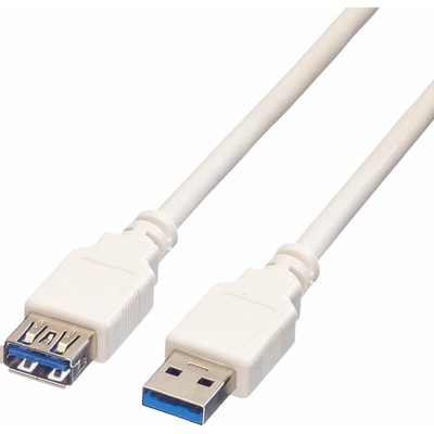 Value 11.99.8977 USB 3.2 Gen1 USB-A zástrčka USB-A zásuvka 0,8m bílý