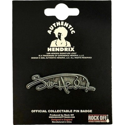 RukaHore odznak Jimi Hendrix pin badge signature logo