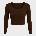 I Saw It First Фланелка с дълъг ръкав I Saw It First Rib Button Front Long Sleeve Top - Chocolate
