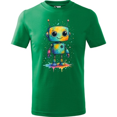 Handel detské tričko Veselý robotík trávová zelená