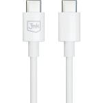 3mk Protection Кабел 3MK Hyper Cable, от USB-C(м) към USB-C(м), 1.2m, 100W, бял