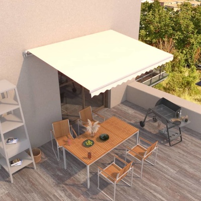 VidaXL Ručně zatahovací markýza 450 x 350 cm krémová