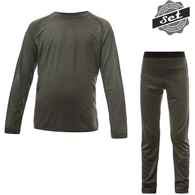 Sensor Merino Air Set dětský triko dl.rukáv + spodky olive green