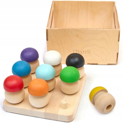 Montessori Ulanik dřevěná hračka "Mushroom meadow 9" – Zboží Dáma