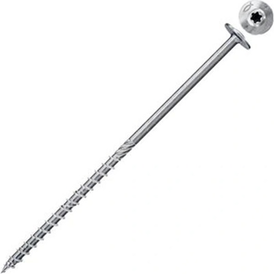 Fischer 561791 - Vrut konstrukční do dřeva pr. 5 x 80 mm s talířovou hlavou TX 25 pro dřevostavby, FPF-WT - bílý zinek