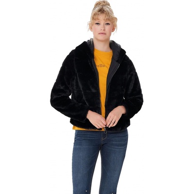 Only Chris Fur Hooded Black