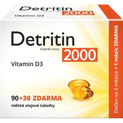 Detritin Vitamin D3 2000 IU 60 měkkých tobolek
