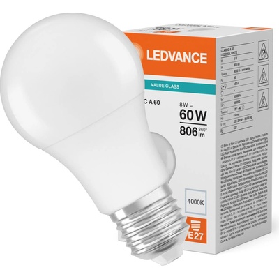 LEDVANCE Osram LED CLASSIC A 8.5W 840 FR E27