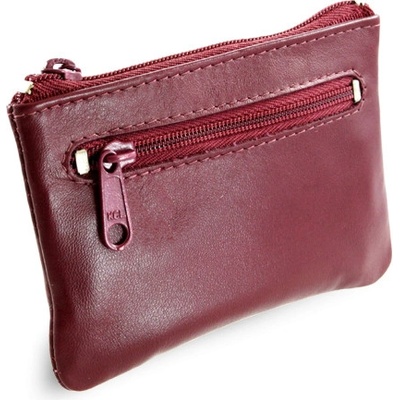 Burgundy kožená dvouzipová 619 0370 34