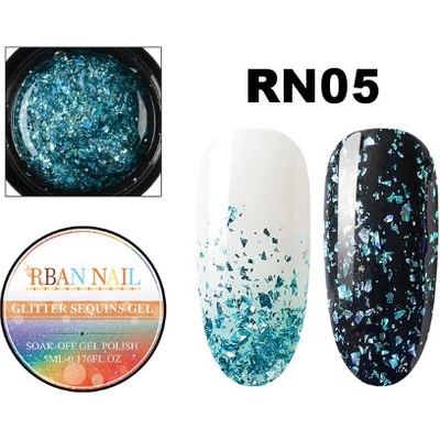 Rban Color UV Gel Nail čirý s barevnými střípky RN05 5 ml