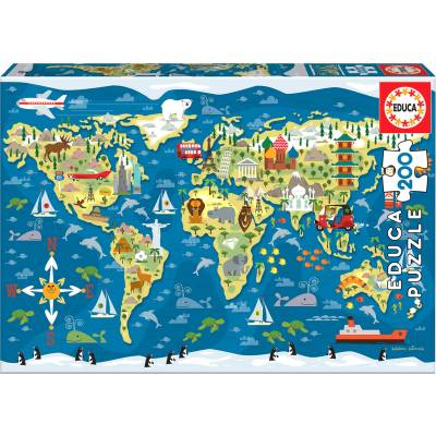 Educa - Puzzle World map 200 - 200 piese