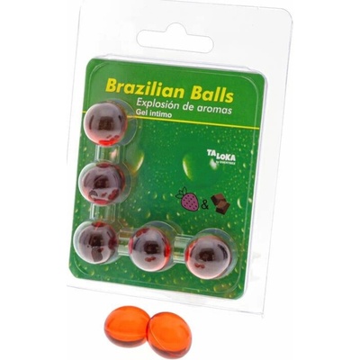 Taloka Brazilian Balls 5 ks gél intímna jahoda-čokoláda