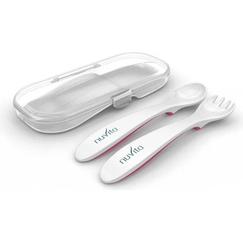 Image 1 of Nuvita Комплект вилица и лъжица в кутийка Nuvita, розов (8477)