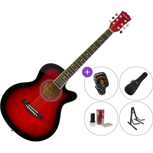 Pasadena SG026C-38 Premium SET Red Sunburst Джъмбо китара