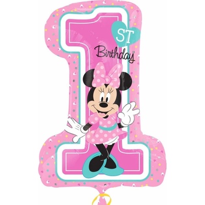 Amscan balónek 1 narozeniny Minnie 48 x 71 cm