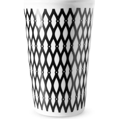Coffee Hrnek to go černý mřížkový vzor 440 ml